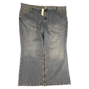 New The Drop Keagan Baggy‎ Jeans Womens Size 42 Blue Wide Leg Mid Rise Y2K Baggy
